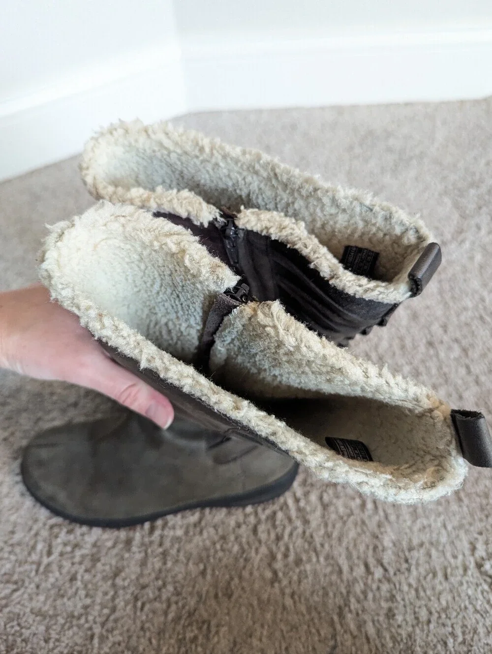 Teva Figueroa Tall Waterproof Leather Boots - Sherpa Lined sz 8